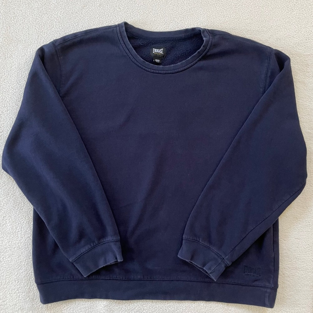 Everlast Sport Sweatshirt Mens XL Navy Blue Crewneck‎ Fleece Pullover